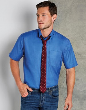 Classic Fit Workwear Oxford Shirt SSL. Vyriški marškiniai, Kustom Kit KK350