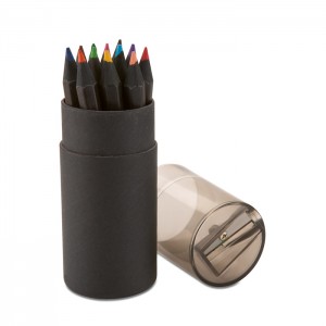 Juodo korpuso spalvoti pieštukai
