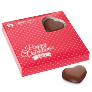 Širdelės formos šokoladiniai saldainiai dėžutėje su Jūsų reklama