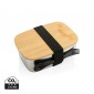 Verslo dovanos: (en:Stainless steel lunchbox with bamboo lid and spork)