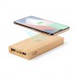 Reklaminė atributika su logotipu (Bamboo power bank 10000 mAh, wireless charger 5W, solar charger)