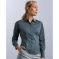 Ladies LS Fitted Poplin Shirt. Moteriški marškiniai, Russell Collection 0R924F0