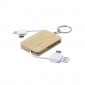 Reklaminė atributika su logotipu (Charging cable, bamboo keyring)