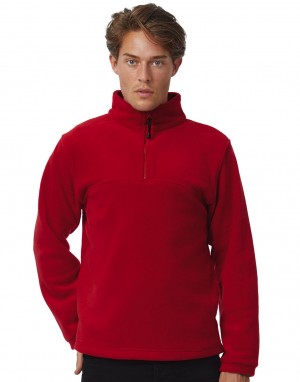 Vyriškas flisinis džemperis su ¼ ilgio užtrauktuku , B&C Outerwear FU704