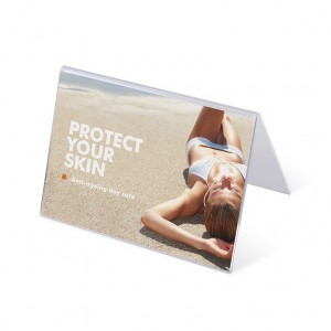 Akrilinis horizontalaus formato A4 stovo meniu laikiklis