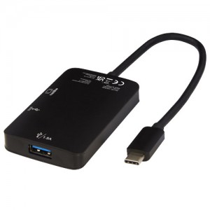 C tipo aliuminio daugialypės terpės adapteris (USB-A/C tipo/HDMI)