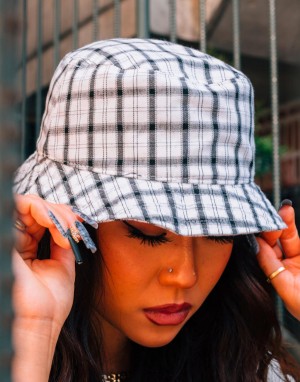 Drabužiai reklamai (Check Bucket Hat), Flexfit 5003C