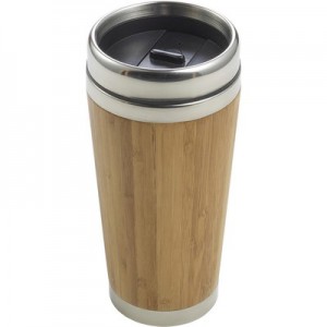 kelionės puodelis 400 ml su bambuko dalimis