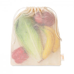 Medvilninis, tinklinis maišelis vaisiams ir daržovėms (be popierinės įmautės), 30x35cm