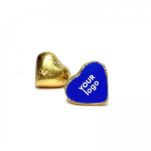 5 g 32 proc. pieniško šokoladinė širdelė su logotipu