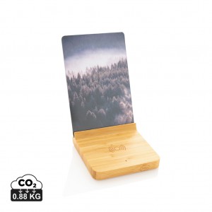 Verslo dovanos: (en:Bamboo 5W wireless charger with photo frame)