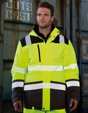 Vyriškas, tinkantis spaudai ir saugus, vandeniui atsparus paltas iš minkšto, orui pralaidaus audinio, Result Safe-Guard R475X