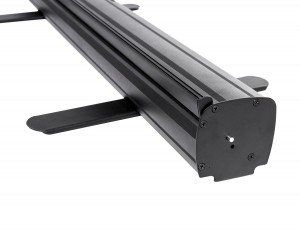 Ištraukiamas stendas „Challenger“ juodas 85 x 200 cm (2 pėdos)