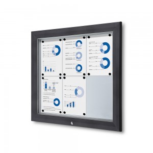 Lauko užrakinama vitrina 6x A4 RAL 7016