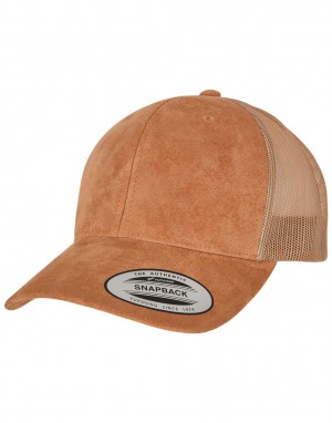 Drabužiai reklamai (Suede Leather Trucker Cap), Flexfit 6606SU