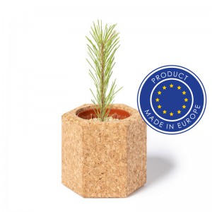 Reklaminė atributika su logotipu (Cork pot, pine seeds)