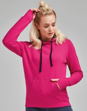 Moteriškas kontrastingų spalvų džemperis su gobtuvu