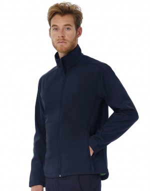 Minkšto paviršiaus vyriška striukė iš patvaraus, šildančio, vėjui atsparaus audinio, B&C Outerwear JUI62