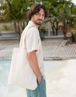 Drabužiai reklamai (Striped Organic Cotton Tote), Westford Mill W251