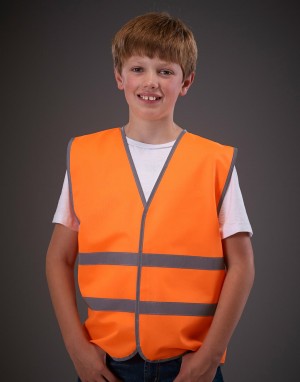 Drabužiai reklamai (Kids Fluo Reflective Border Waistcoat), Yoko HVW102CH