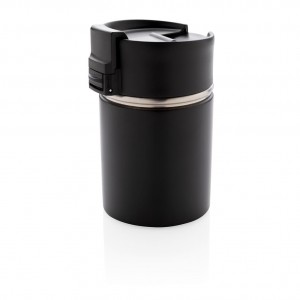 Bogota kompaktiškas vakuuminis puodelis su keramikos danga, juodos spalvos