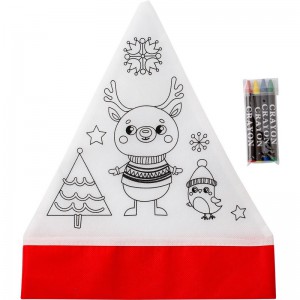 Spalvinimo rinkinys, kalėdinė skrybėlė, pieštukai 