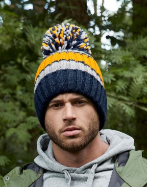 Drabužiai reklamai (Hygge Striped Beanie), Beechfield B392