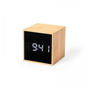 Reklaminė atributika su logotipu (Bamboo desk clock, alarm)