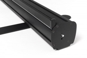 Ritinio tipo reklaminis stendas Basic juodas 85 x 200 cm (2 pėdos)