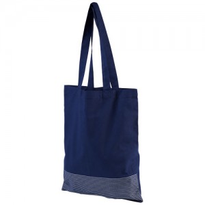 Aylin firmos medvilninis krepšys, dekoruotas sidabrinės spalvos linijomis
