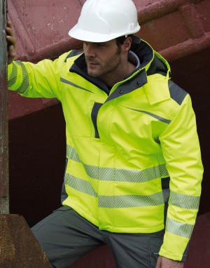 Vyriška darbo striukė iš vėjui ir vandeniui atsparaus, orui pralaidaus minkšto audinio, Result Safe-Guard R331X