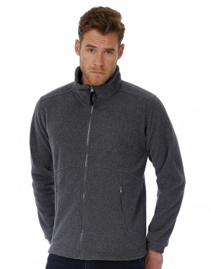 Vyriška flisinė lauko striukė su viso ilgio užtrauktuku, B&C Outerwear FU703