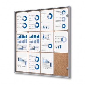 Kamštinė vidaus užrakinama vitrina Economy 12x A4