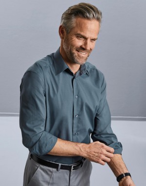 Tailored Poplin Shirt LS. Vyriški marškiniai, Russell Collection 0R924M0