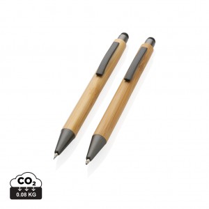 Verslo dovanos: (en:Bamboo modern pen set in box)