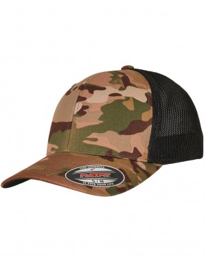 Drabužiai reklamai (Multicam Trucker Mesh Cap), Flexfit 6511MC