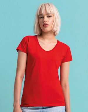 Moteriški marškinėliai su V formos kaklo iškirpte, Fruit of the Loom 61-444-0