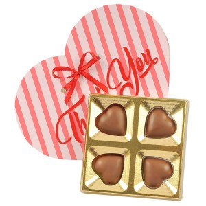 Širdelės formos šokoladai širdelės formos dėžutėje su Jūsų reklama 48g 