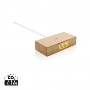 Verslo dovanos: (en:Bamboo alarm clock with 5W wireless charger)
