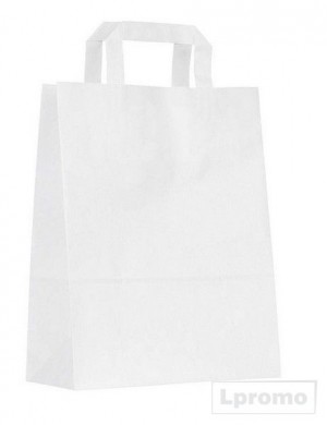 Balti Kraft popieriniai maišeliai su plokščiomis rankenėlėmis, 320x280 mm
