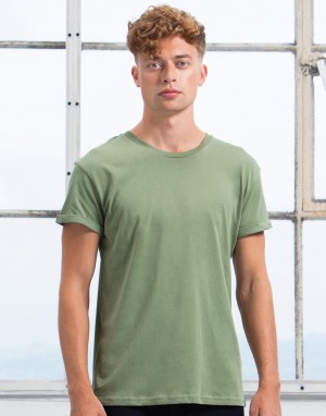 Vyriški ekologiški marškinėliai su atraitytais rankovių kraštais