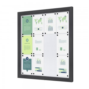 Lauko užrakinama vitrina plona 12 x A4 antracito spalvos