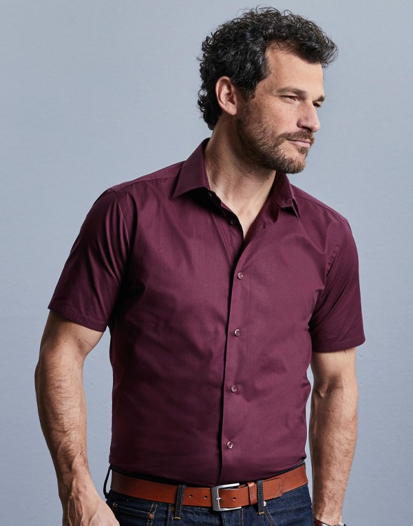 Fitted Stretch Shirt. marškiniai - Vyriški marškiniai trumpomis rankovėmis - Trumpomis - Reklaminiai marškiniai - REKLAMINĖ TEKSTILĖ