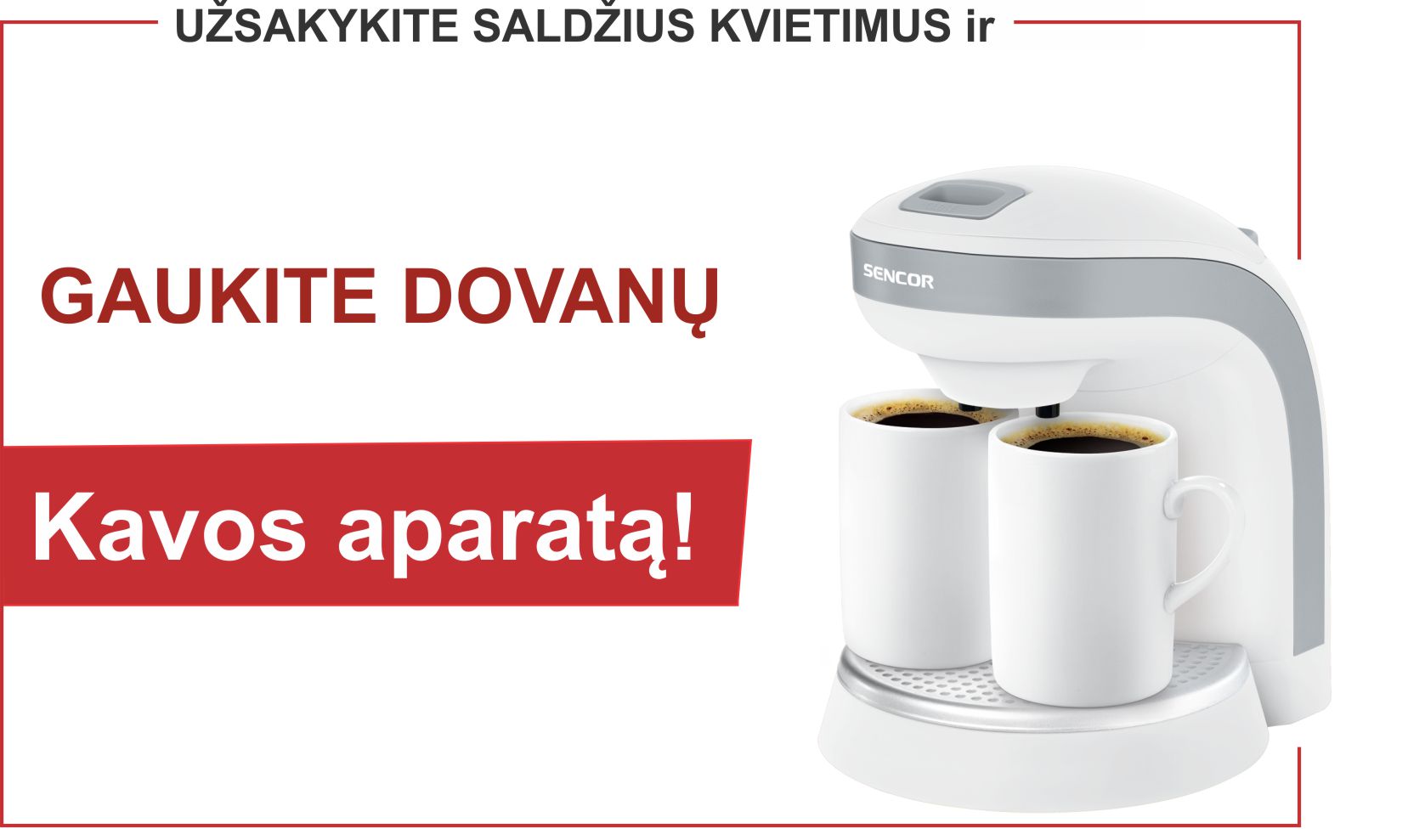 Dovanojame kavos aparatą